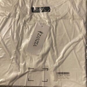 Zanzea Women's Summer Top Puff Blouse Size Small White